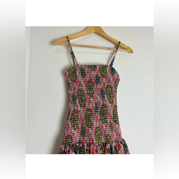 Autumn Adeigbo Pink Winnie Smocked Midi Dress Size 8 Multicolor Floral $555 NWT - Picture 3 of 16